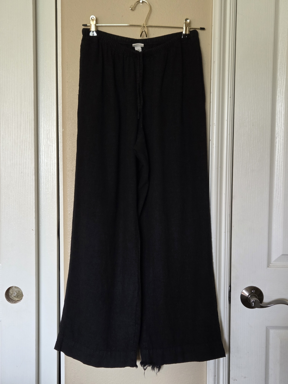 A New Day Black High-Rise Wide Leg Linen Blend Pants